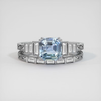 1.58 Ct. Sapphire Ring, 18K White Gold 1
