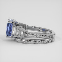 3.54 Ct. Blue Sapphire Ring, 18K White Gold 4