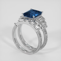 2.54 Ct. Blue Sapphire Ring, 18K White Gold 2