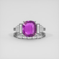 3.18 Ct. Purple Sapphire Ring, 18K White Gold 1