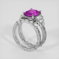 3.18 Ct. Purple Sapphire Ring, 18K White Gold 2