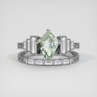 1.45 Ct. Green Sapphire Ring, 18K White Gold 1