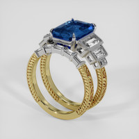 4.27 Ct. Blue Sapphire Ring, 14K White & Yellow 2