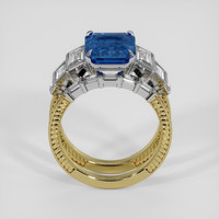 4.27 Ct. Blue Sapphire Ring, 14K White & Yellow 3
