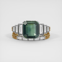 3.59 Ct. Sapphire Ring, 14K White & Yellow 1