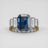 4.27 Ct. Blue Sapphire Ring, 18K White & Yellow 1