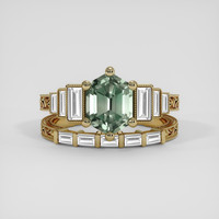1.65 Ct. Bluish Green Sapphire Ring, 10K Yellow Gold 1