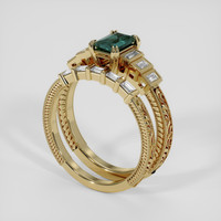 1.05 Ct. Bluish Green Sapphire Ring, 10K Yellow Gold 2