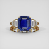 4.16 Ct. Blue Sapphire Ring, 14K Yellow Gold 1