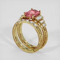 3.37 Ct. Padparadscha Sapphire Ring, 14K Yellow Gold 2