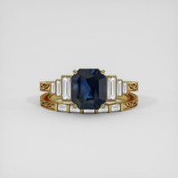 3.80 Ct. Blue Sapphire Ring, 18K Yellow Gold 1