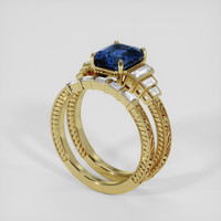 3.80 Ct. Blue Sapphire Ring, 18K Yellow Gold 2