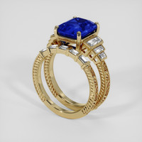 4.16 Ct. Blue Sapphire Ring, 18K Yellow Gold 2