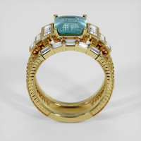 2.69 Ct. Bluish Green Sapphire Ring, 18K Yellow Gold 3