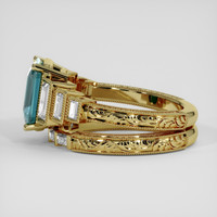 2.69 Ct. Bluish Green Sapphire Ring, 18K Yellow Gold 4