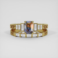 1.12 Ct. Bi Color Sapphire Ring, 18K Yellow Gold 1