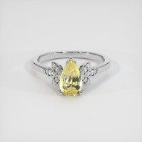 2.22 Ct. Yellow Sapphire Ring, Platinum 950 1