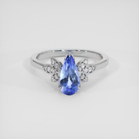 1.60 Ct. Blue Sapphire Ring, Platinum 950 1