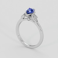 1.00 Ct. Blue Sapphire Ring, Platinum 950 2