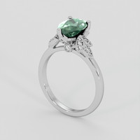 1.92 Ct. Bluish Green Sapphire Ring, Platinum 950 2