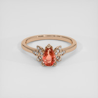 1.03 Ct. Padparadscha Sapphire Ring, 14K Rose Gold 1
