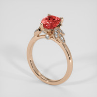 2.21 Ct. Padparadscha Sapphire Ring, 14K Rose Gold 2