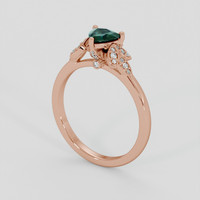 0.55 Ct. Bluish Green Sapphire Ring, 14K Rose Gold 2