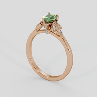 0.73 Ct. Green Sapphire Ring, 14K Rose Gold 1
