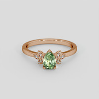 0.73 Ct. Green Sapphire Ring, 14K Rose Gold 2