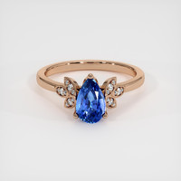 1.44 Ct. Blue Sapphire Ring, 18K Rose Gold 1