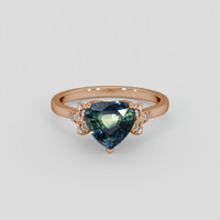 3.34 Ct. Bi Color / Parti Sapphire Ring, 18K Rose Gold 1