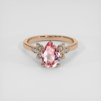 2.03 Ct. Padparadscha Sapphire Ring, 18K Rose Gold 1