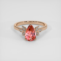 2.21 Ct. Padparadscha Sapphire Ring, 18K Rose Gold 1