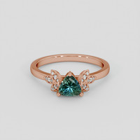 0.55 Ct. Bluish Green Sapphire Ring, 18K Rose Gold 1