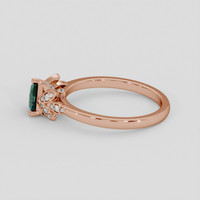 0.55 Ct. Bluish Green Sapphire Ring, 18K Rose Gold 4