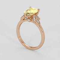 1.77 Ct. Yellow Sapphire Ring, 18K Rose Gold 2