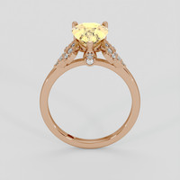 1.77 Ct. Yellow Sapphire Ring, 18K Rose Gold 3