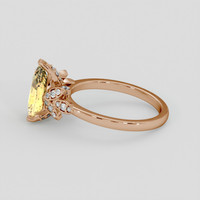 1.77 Ct. Yellow Sapphire Ring, 18K Rose Gold 4