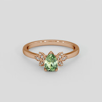 0.73 Ct. Green Sapphire Ring, 18K Rose Gold 2