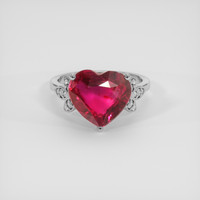 5.01 Ct. Pinkish Red Ruby Ring, 14K White Gold 1
