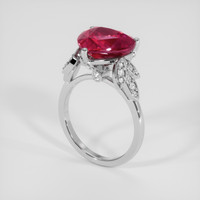 5.01 Ct. Pinkish Red Ruby Ring, 14K White Gold 2