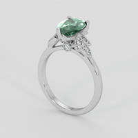 1.92 Ct. Bluish Green Sapphire Ring, 14K White Gold 2