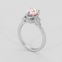 2.14 Ct. Peach Sapphire Ring, 14K White Gold 2