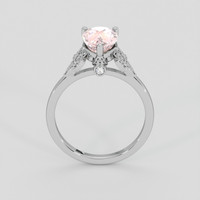 2.14 Ct. Peach Sapphire Ring, 14K White Gold 3