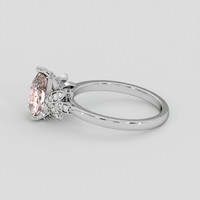 2.14 Ct. Peach Sapphire Ring, 14K White Gold 4