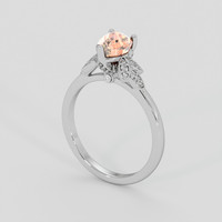 1.00 Ct. Padparadscha Sapphire Ring, 14K White Gold 2