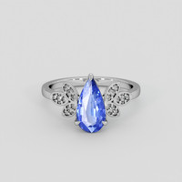 1.42 Ct. Blue Sapphire Ring, 14K White Gold 1