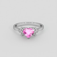 1.03 Ct. Pink Sapphire Ring, 14K White Gold 1
