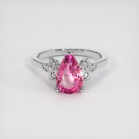 2.07 Ct. Pink Sapphire Ring, 18K White Gold 1
