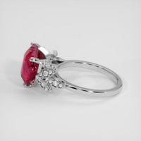 5.01 Ct. Pinkish Red Ruby Ring, 18K White Gold 4